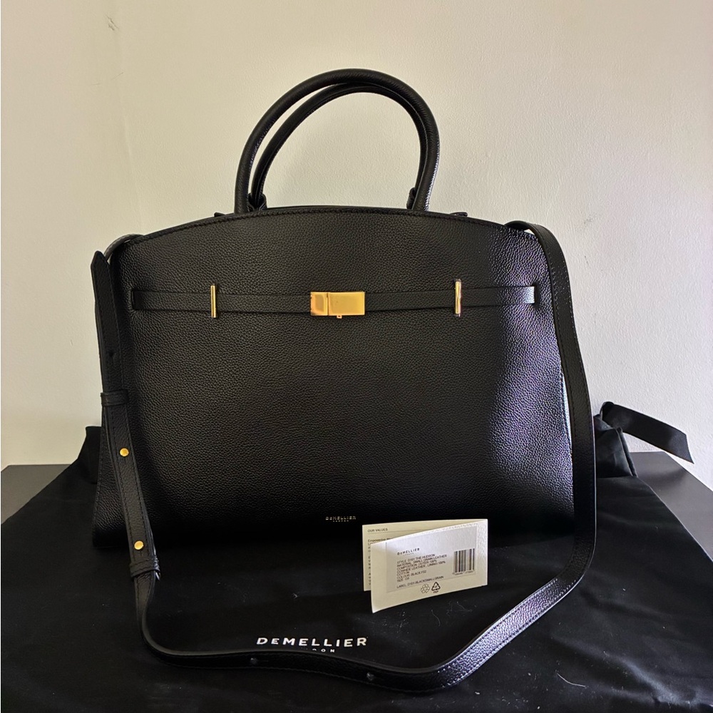 ✨ DeMellier The Hudson Bag Black Small Grain Leather - Picture 12 of 13